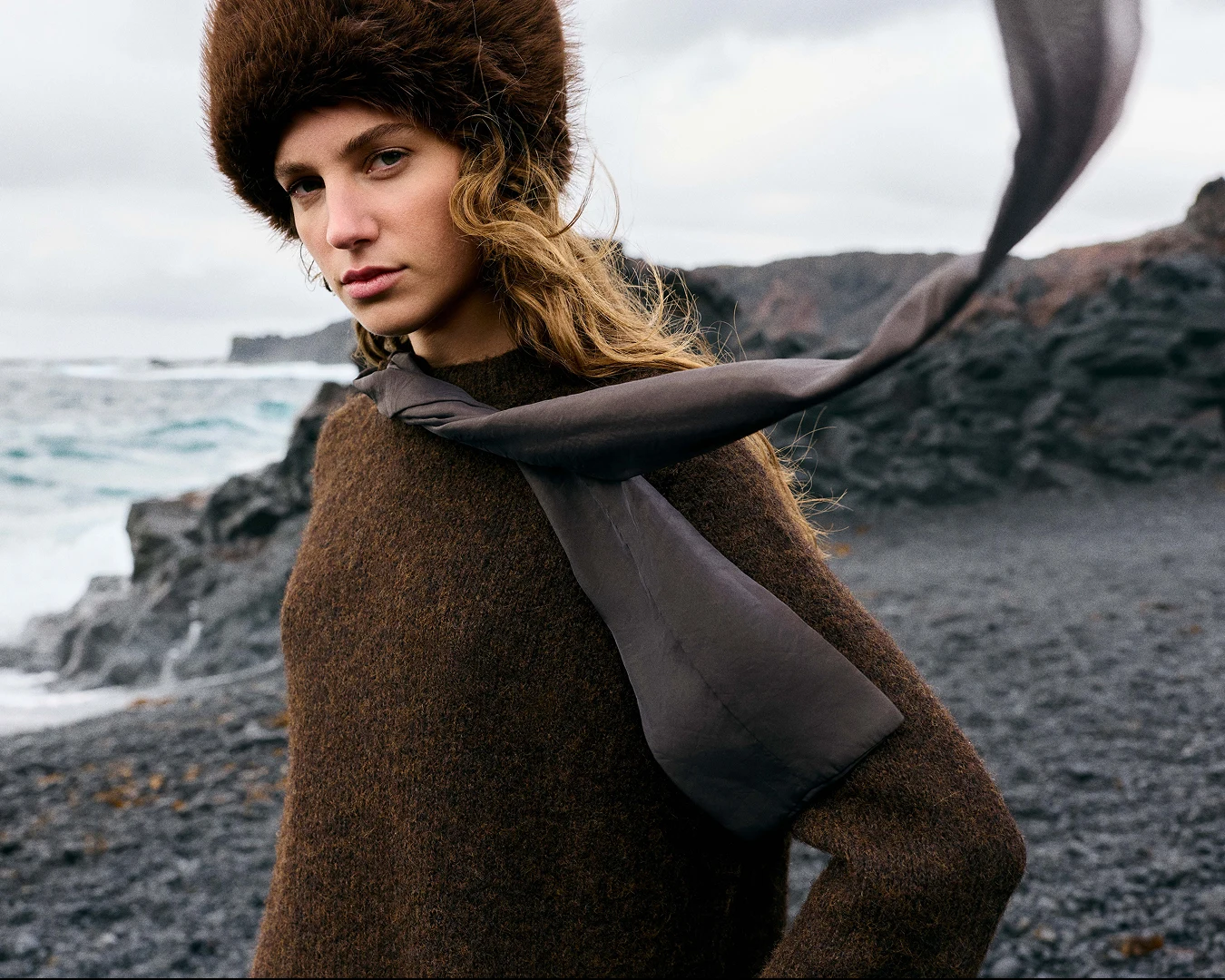 Bestseller fashion campaign on a dramatic rocky coastline