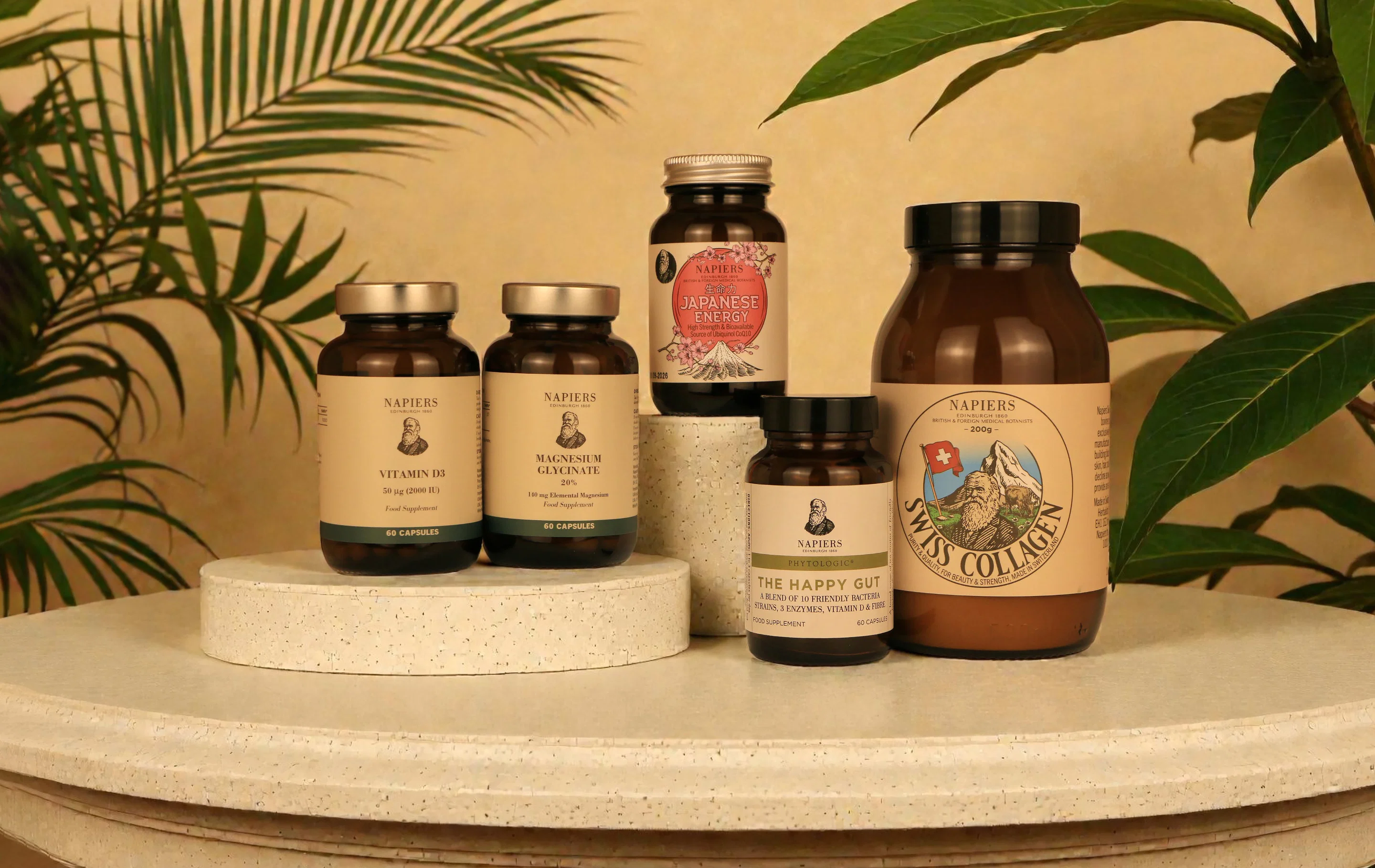 Napiers supplements arranged with botanical ingredients
